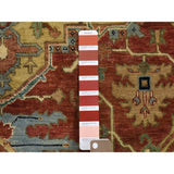 Shahbanu Rugs Antiqued Heriz Re Creation Pure Wool Hand knotted Oriental Rug (5'0" x 7'4") - 5'0" x 7'4"