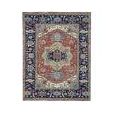 Shahbanu Rugs Antiqued Heriz Re Creation Pure Wool Hand knotted Oriental Rug (5'0" x 7'4") - 5'0" x 7'4"