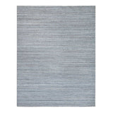 Shahbanu Rugs Arsenic Gray, Hand Loomed, Modern Striae Design, Soft Pile Wool, Oriental Rug (8'1" x 10'0") - 8'1" x 10'0"