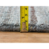 Shahbanu Rugs Arsenic Gray, Hand Loomed, Modern Striae Design, Soft Pile Wool, Oriental Rug (8'1" x 10'0") - 8'1" x 10'0"