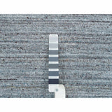 Shahbanu Rugs Arsenic Gray, Hand Loomed, Modern Striae Design, Soft Pile Wool, Oriental Rug (8'1" x 10'0") - 8'1" x 10'0"