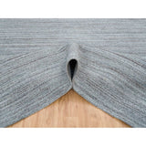 Shahbanu Rugs Arsenic Gray, Hand Loomed, Modern Striae Design, Soft Pile Wool, Oriental Rug (8'1" x 10'0") - 8'1" x 10'0"