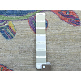 Shahbanu Rugs Beige Oceanic Fish Design with Bold Color Soft Wool Hand Knotted Oriental Rug (4'0" x 5'10") - 4'0" x 5'10"