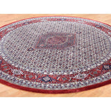 Shahbanu Rugs Bidjar Mahi 300 KPSI Round New Zealand Wool Hand-Knotted Oriental Rug (8'0" x 8'0") - 8'0" x 8'0"