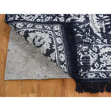Shahbanu Rugs Black Modern Broken Design Art Silk Hand-Knotted Oriental Rug (5'1" x 7'2") - 5'1" x 7'2"