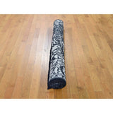 Shahbanu Rugs Black Modern Broken Design Art Silk Hand-Knotted Oriental Rug (5'1" x 7'2") - 5'1" x 7'2"