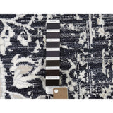 Shahbanu Rugs Black Modern Broken Design Art Silk Hand-Knotted Oriental Rug (5'1" x 7'2") - 5'1" x 7'2"
