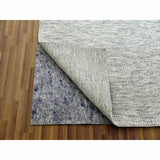 Shahbanu Rugs Blue-Gray, Hand Knotted Undyed Natural Wool Salt and Pepper Design, Thick and Plush, Oriental Rug (10'0" x 14'2")