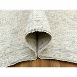 Shahbanu Rugs Blue-Gray, Hand Knotted Undyed Natural Wool Salt and Pepper Design, Thick and Plush, Oriental Rug (10'0" x 14'2")