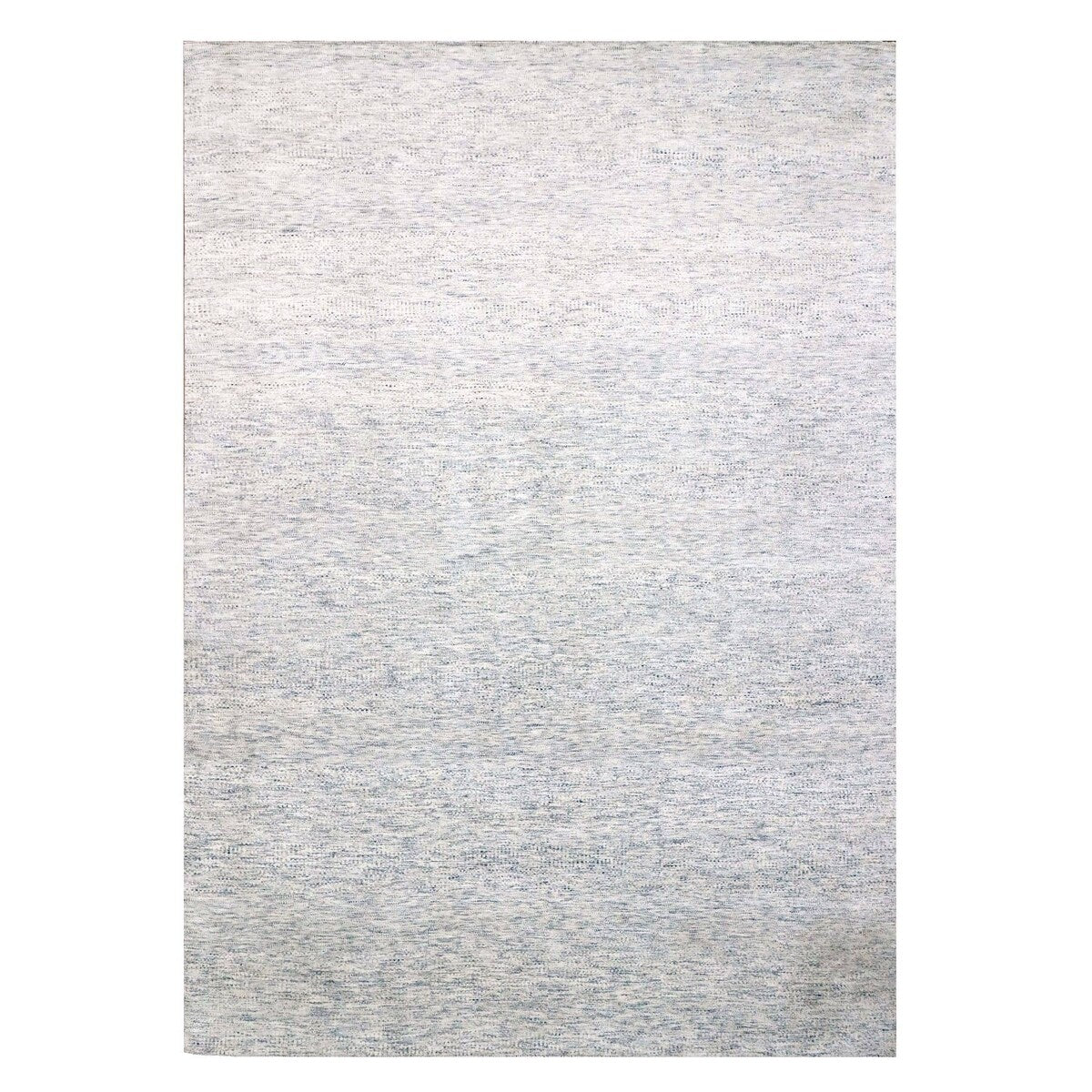 Shahbanu Rugs Blue-Gray, Hand Knotted Undyed Natural Wool Salt and Pepper Design, Thick and Plush, Oriental Rug (10'0" x 14'2")