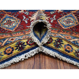 Shahbanu Rugs Blue Super Kazak Afghan Wool Geometric Design Hand Knotted Oriental Rug (8'3" x 9'9") - 8'3" x 9'9"