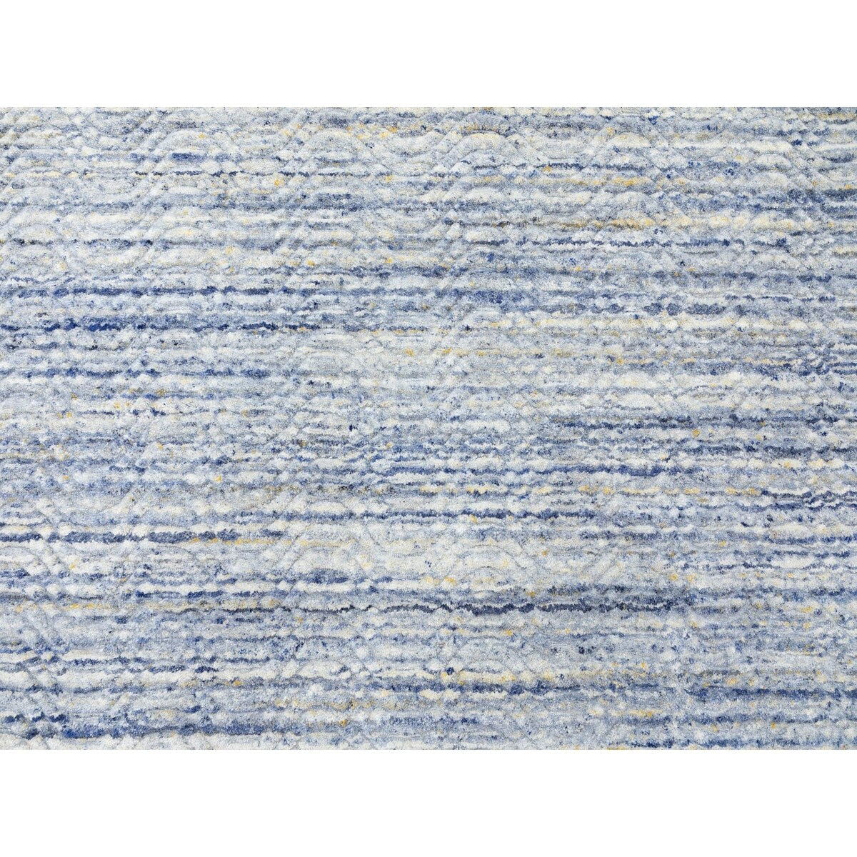 Shahbanu Rugs Blue Variegated Design Hand Loomed Pure Wool Modern Square Oriental Ru (12'0" x 12'0") - 12'0" x 12'0"