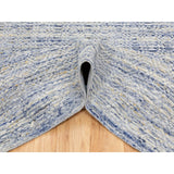 Shahbanu Rugs Blue Variegated Design Hand Loomed Pure Wool Modern Square Oriental Ru (12'0" x 12'0") - 12'0" x 12'0"