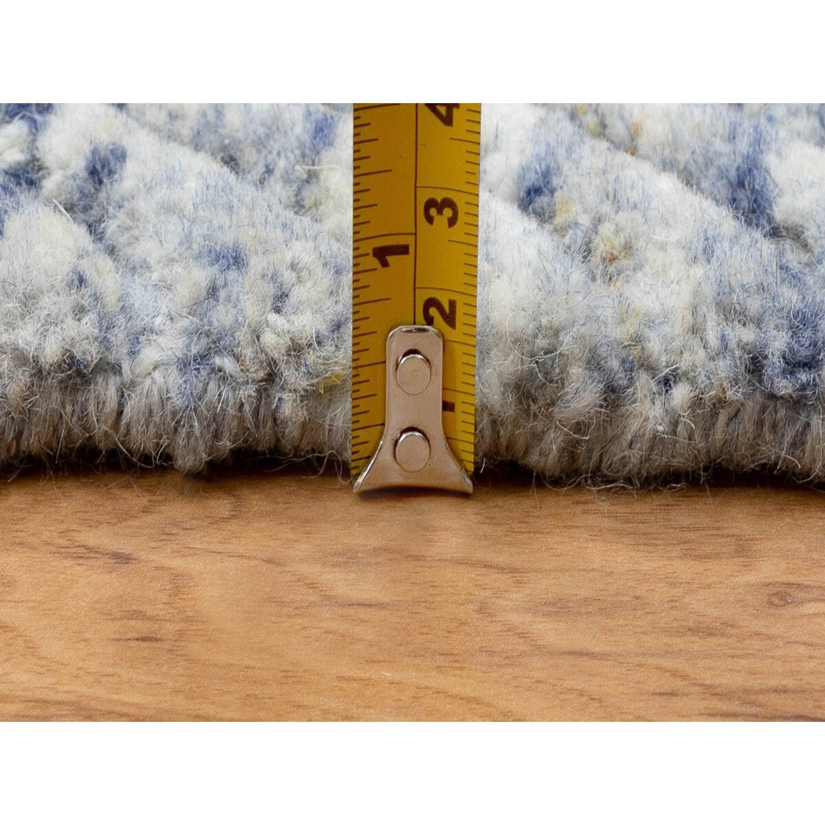 Shahbanu Rugs Blue Variegated Design Hand Loomed Pure Wool Modern Square Oriental Ru (12'0" x 12'0") - 12'0" x 12'0"