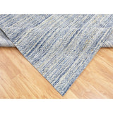 Shahbanu Rugs Blue Variegated Design Hand Loomed Pure Wool Modern Square Oriental Ru (12'0" x 12'0") - 12'0" x 12'0"
