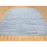 Shahbanu Rugs Blue Variegated Design Hand Loomed Pure Wool Modern Square Oriental Ru (12'0" x 12'0") - 12'0" x 12'0"