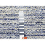 Shahbanu Rugs Blue Variegated Design Hand Loomed Pure Wool Modern Square Oriental Ru (12'0" x 12'0") - 12'0" x 12'0"
