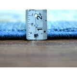 Shahbanu Rugs Blue Vintage Look Kazak All Over Design Pure Wool Hand Knotted Oriental Rug (9'10" x 13'7") - 9'10" x 13'7"