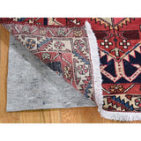 Shahbanu Rugs Blue Vintage North West Persian Serab Wide Runner Hand-Knotted Rug (3'5" x 10'3") - 3'5" x 10'3"