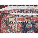 Shahbanu Rugs Blue Vintage North West Persian Serab Wide Runner Hand-Knotted Rug (3'5" x 10'3") - 3'5" x 10'3"