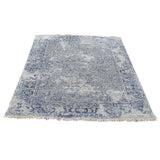 Shahbanu Rugs Broken Persian Erased Design with Pure Silk Hand-Knotted Oriental Rug (3'1" x 5'2") - 3'1" x 5'2" - 3'1" x 5'2"