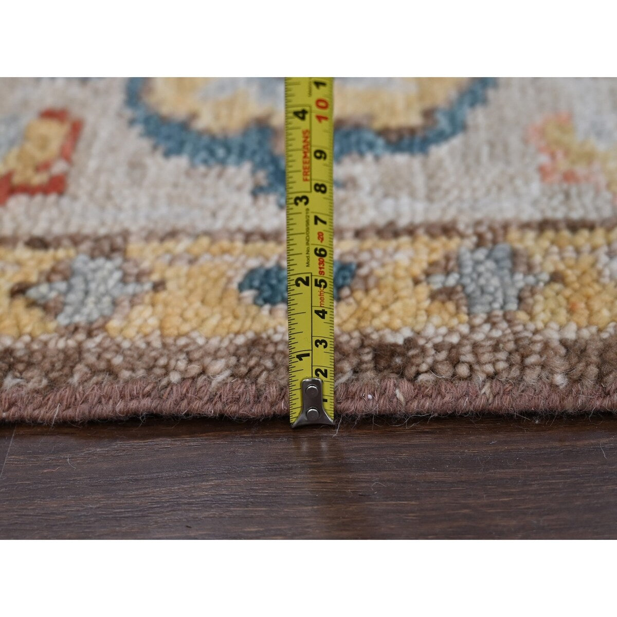 Shahbanu Rugs Brown, Hand Knotted, Pure Wool, Supple Collection Thick and Plush, Oushak Design, Oriental Rug (9'0" x 11'10")