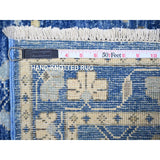 Shahbanu Rugs Byzantine and Brewers Blue 100% Wool Hand Knotted Peshawar with Sultanabad All Over Design Rug (2'9" x 6'0")