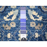 Shahbanu Rugs Byzantine and Brewers Blue 100% Wool Hand Knotted Peshawar with Sultanabad All Over Design Rug (2'9" x 6'0")