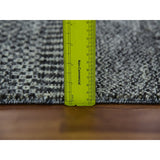 Shahbanu Rugs Cloud Gray Hand Knotted Modern Natural Undyed Wool Tone on Tone Grass Design XL Runner Oriental Rug (2'4"x27'9")