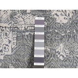 Shahbanu Rugs Cloud Gray, Wool and Pure Silk, Jewellery Design, Hand Knotted, Oriental Rug (7'10"x10') - 7'10" x 10'