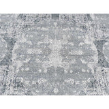 Shahbanu Rugs Cloud Gray, Wool and Pure Silk, Jewellery Design, Hand Knotted, Oriental Rug (7'10"x10') - 7'10" x 10'
