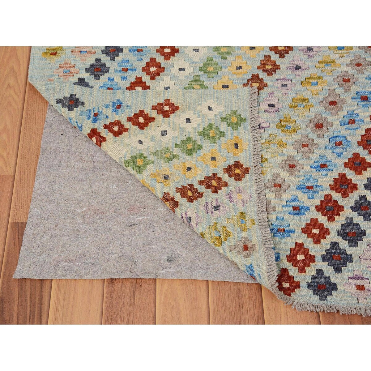 Shahbanu Rugs Colorful Afghan Reversible Kilim Vegetable Dyes Pure Wool Hand Woven Oriental Rug (3'5" x 6'4") - 3'5" x 6'4"