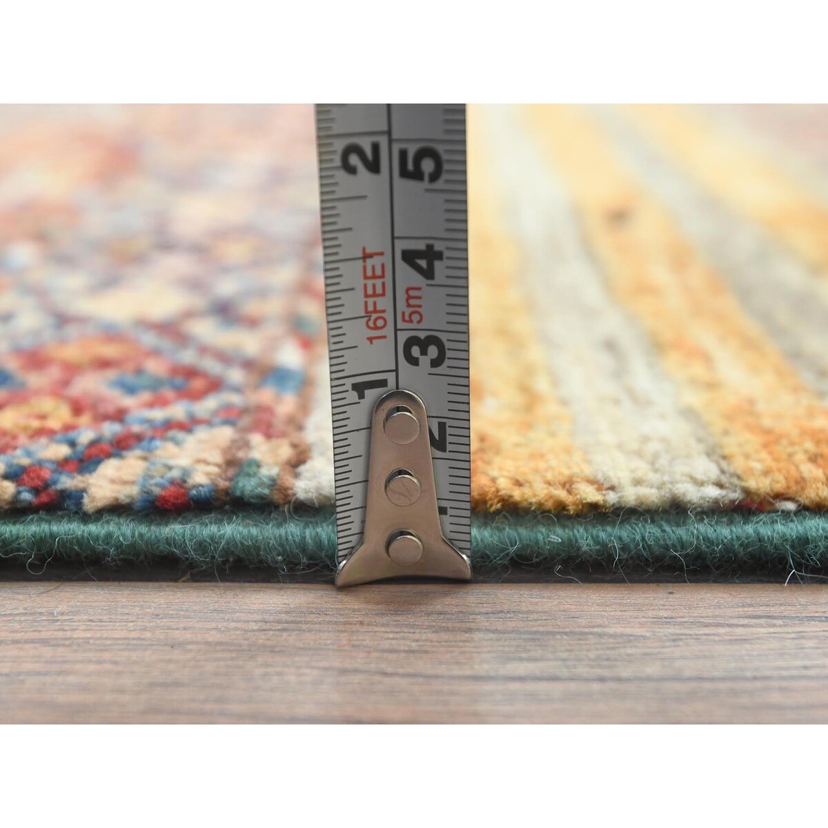 Shahbanu Rugs Colorful Afghan Super Kazak with Khorjin Design Natural Dyes Pure Wool Hand Knotted Oriental Rug (8'10" x 11'3")