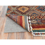 Shahbanu Rugs Colorful Afghan Super Kazak with Khorjin Design Natural Dyes Pure Wool Hand Knotted Oriental Rug (8'10" x 11'3")