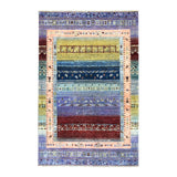 Shahbanu Rugs Colorful Kashkuli Gabbeh Pure Wool Hand-Knotted Oriental Rug (6'0" x 9'2") - 6'0" x 9'2"