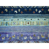 Shahbanu Rugs Colorful Kashkuli Gabbeh Pure Wool Hand-Knotted Oriental Rug (6'0" x 9'2") - 6'0" x 9'2"