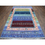 Shahbanu Rugs Colorful Kashkuli Gabbeh Pure Wool Hand-Knotted Oriental Rug (6'0" x 9'2") - 6'0" x 9'2"
