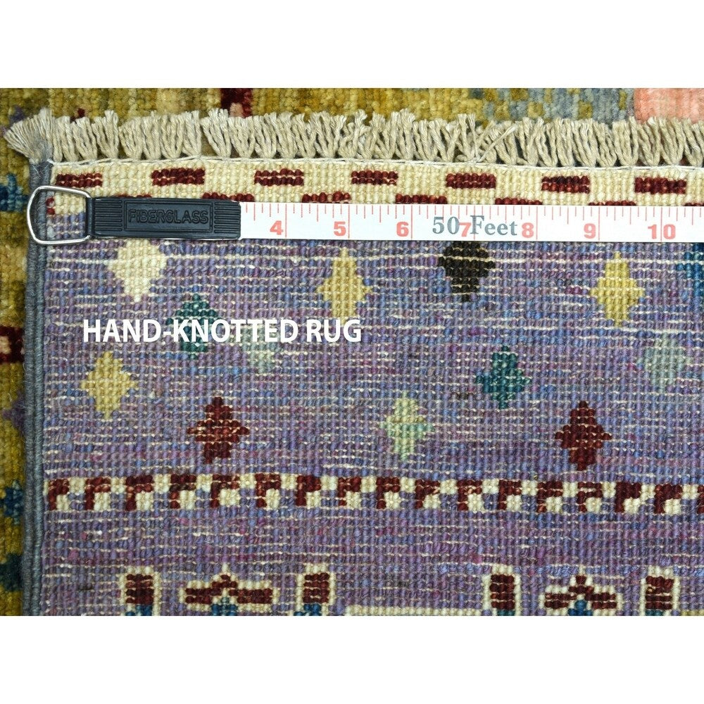 Shahbanu Rugs Colorful Kashkuli Gabbeh Pure Wool Hand-Knotted Oriental Rug (6'0" x 9'2") - 6'0" x 9'2"