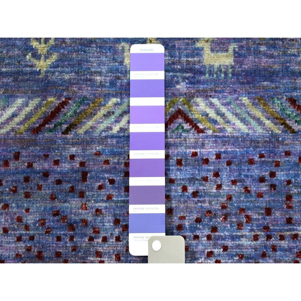 Shahbanu Rugs Colorful Kashkuli Gabbeh Pure Wool Hand-Knotted Oriental Rug (6'0" x 9'2") - 6'0" x 9'2"