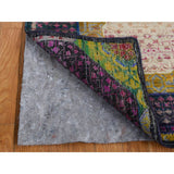 Shahbanu Rugs Colorful, Mamluk Design, Sari Silk with Textured Wool, XL Runner, Hand Knotted, Oriental Rug (3'1"x16'1")