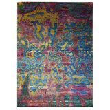 Shahbanu Rugs Colorful, Modern All Over Design, Sari Silk Hand Knotted, Oriental Rug (10'0" x 14'0") - 10'0" x 14'0"