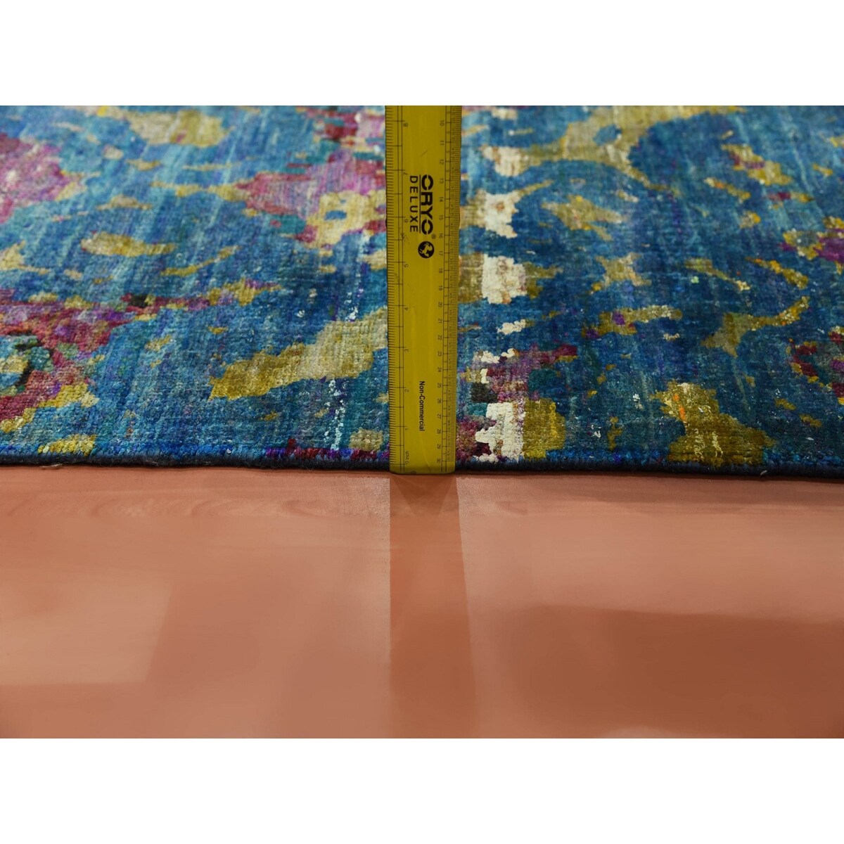 Shahbanu Rugs Colorful, Modern All Over Design, Sari Silk Hand Knotted, Oriental Rug (10'0" x 14'0") - 10'0" x 14'0"
