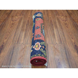 Shahbanu Rugs Coral Red Turkeman Ersari with Elephant Feet Design, Natural Dyes, Hand Knotted, Pure Wool Oriental Rug (2'x3')