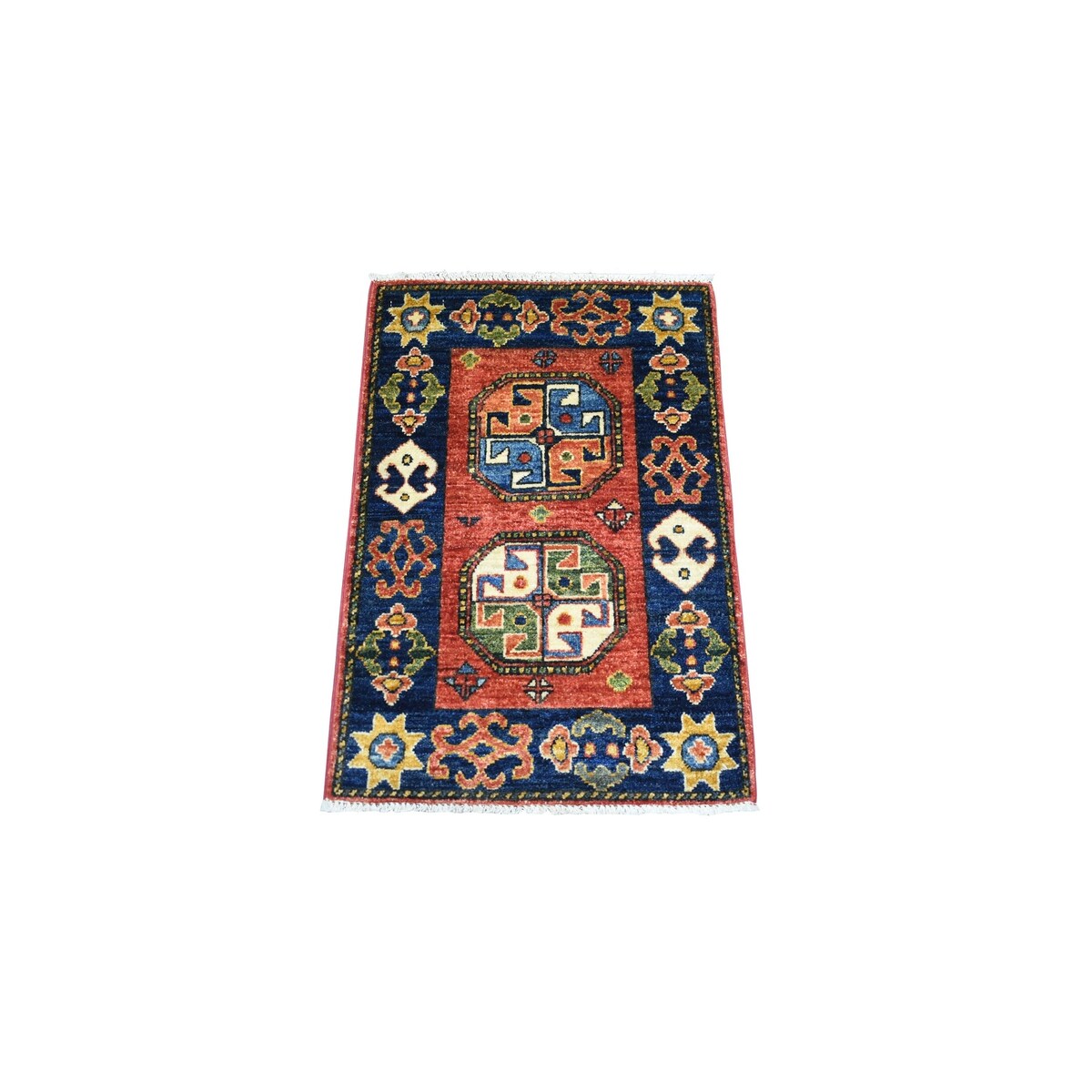 Shahbanu Rugs Coral Red Turkeman Ersari with Elephant Feet Design, Nat