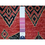 Shahbanu Rugs Crimson Red Pure Wool Hand Knotted Fine Peshawar Intricate Geometric Motifs Natural Dyes Oriental Rug (8'1"x9'8")