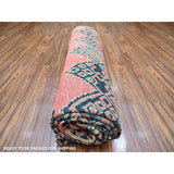 Shahbanu Rugs Crimson Red Pure Wool Hand Knotted Fine Peshawar Intricate Geometric Motifs Natural Dyes Oriental Rug (8'1"x9'8")
