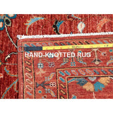 Shahbanu Rugs Crimson Red With Flower Blossom Design Pure Wool Hand Knotted Afghan Sultani Runner Oriental Rug 2'9"x10'3"