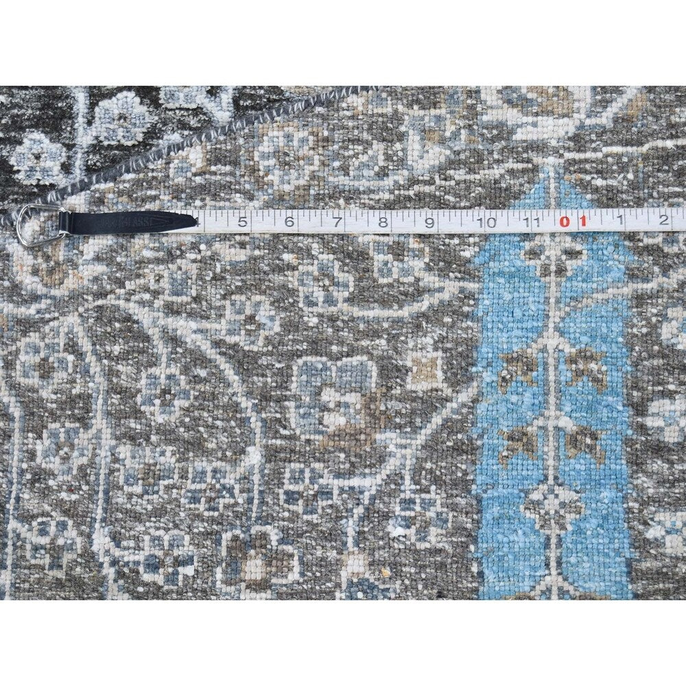 Shahbanu Rugs Cypress Tree Design Silk with Oxidized Wool Round Hand-Knotted Rug (6'0" x 6'0") - 6'0" x 6'0"
