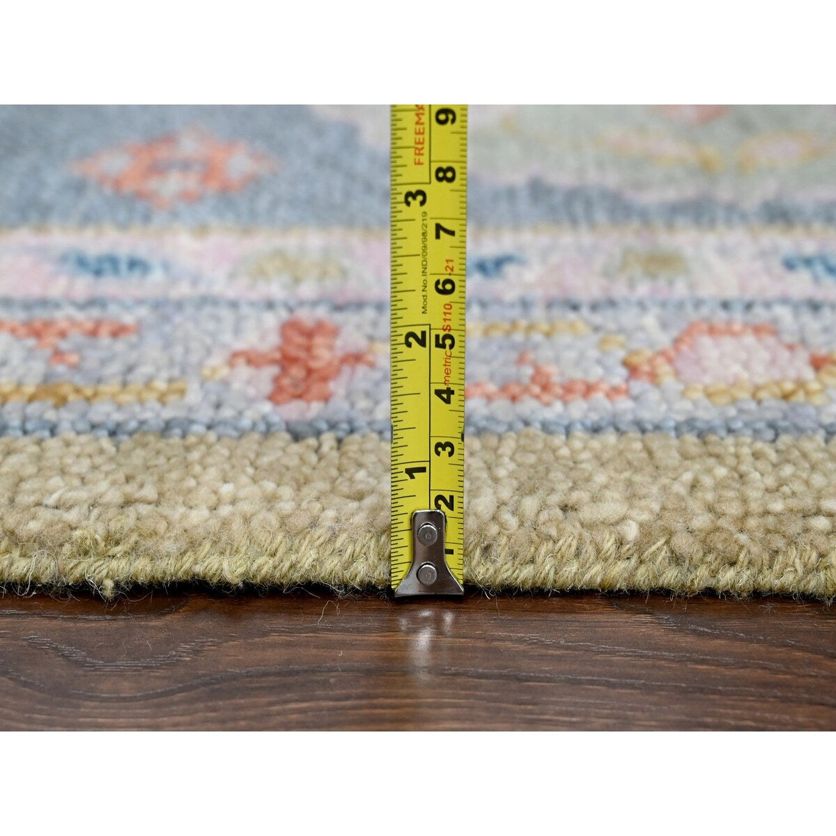 Shahbanu Rugs Dusty Yellow Oushak Design Supple Collection Soft and Vibrant Pile Hand Knotted Wool Oversized Rug (12'1" x 17'9")