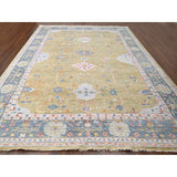 Shahbanu Rugs Dusty Yellow Oushak Design Supple Collection Soft and Vibrant Pile Hand Knotted Wool Oversized Rug (12'1" x 17'9")